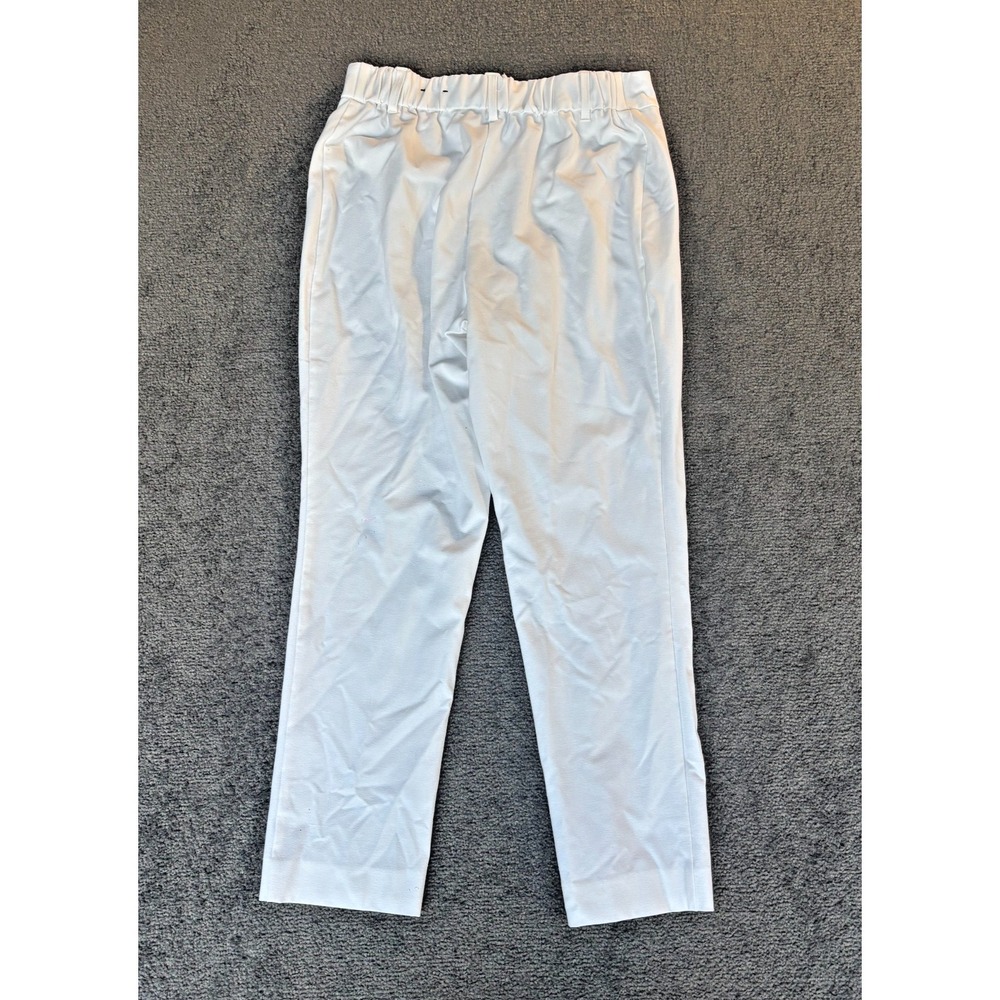 Jules & Leopold Straight Pants Womens Medium White Stretch Elastic Waist Pull-On